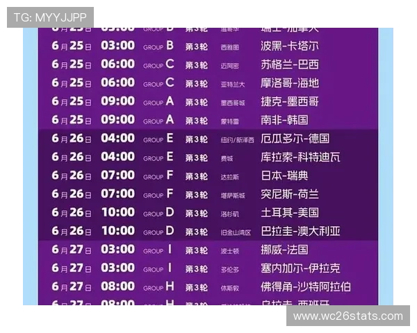 2026年世界杯官方比赛时间公布，详细赛程安排及重要赛事时间点
